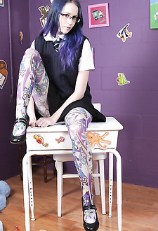 Schoolgirl patterned pantyhose