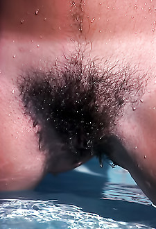 Naked in a Swimming Pool Hot Underwater Photos from 1970's of a Hot Busty Teen that Has Hairy Pussy