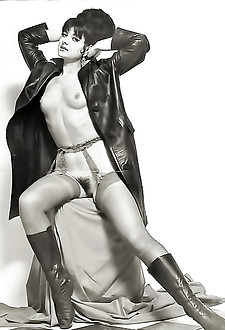 Naked Girls with Hairy Bushes Wearing Gloves Corsets Boots Stockings and Garter Belts in Vintage Photos of 1960s
