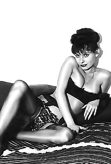 Showing off their big black vintage bras in the fifties