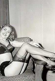 Vintage pretty sweethearts posing in the roaring fifties