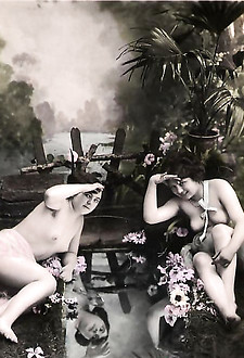 Cute vintage classic sweethearts posing in the twenties