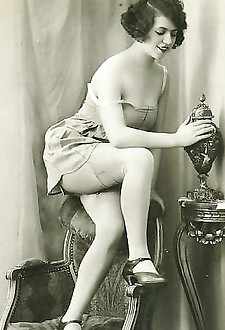 Vintage chicks in their pretty underwear in the thirties