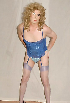 Kinky crossdresser maid puts on her sexy lingerie and plays with herself