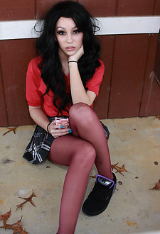 Krissy koven schoolgirl pantyhose