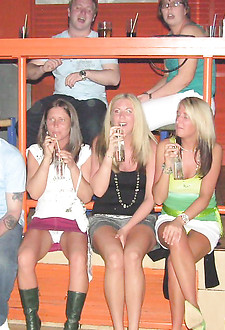 Lewd dancers shamelessly demonstrate hot upskirt