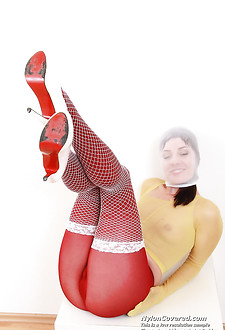 Leony Aprill nylon mask distorted mind-blowing face