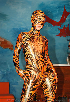Flexible tiger spandex lady
